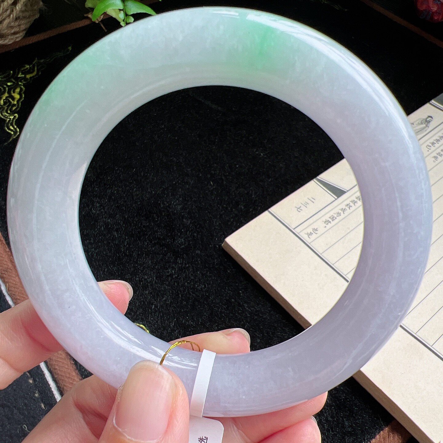 圆条60圈口缅甸天然A货老坑种玉镯平洲翡翠手镯精选编号051D0417