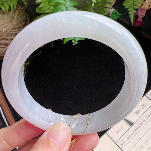 58圈口缅甸天然A货老坑种玉镯平洲翡翠手镯精选编号086D0406E