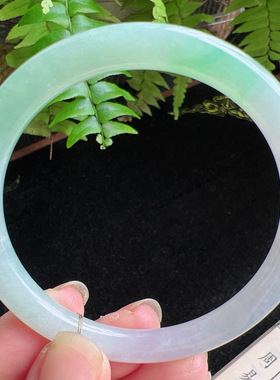 圆条54圈口缅甸天然A货老坑种玉镯平洲翡翠手镯精选编号047D0322E