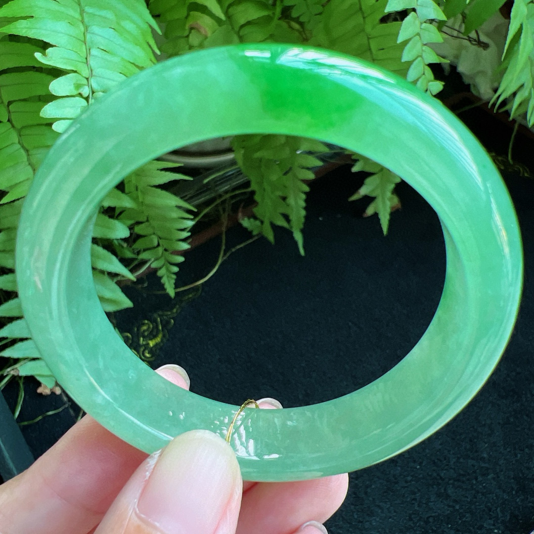 50圈口缅甸天然A货老坑种翡翠手镯玉镯子平洲翡翠手镯精选