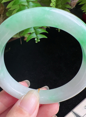 57圈口缅甸天然A货老坑种玉镯平洲翡翠手镯精选编号049D0331E