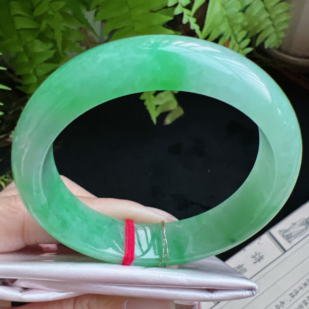 51圈口缅甸天然A货老坑种翡翠手镯玉镯子平洲翡翠手镯精选