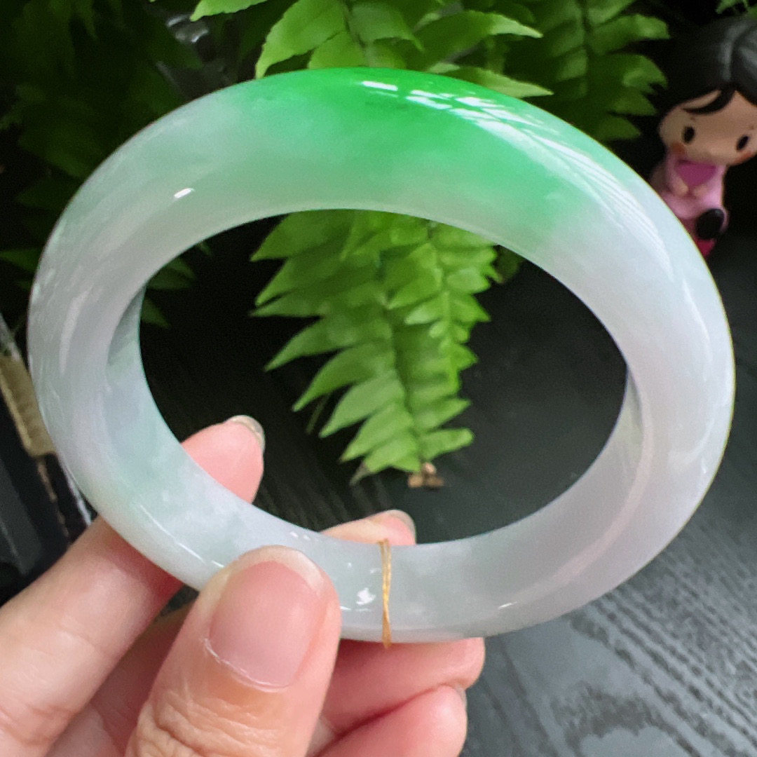 54圈口缅甸天然A货老坑种翡翠手镯玉镯子平洲翡翠手镯精选