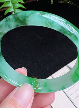 贵妃54圈口缅甸天然A货老坑种玉镯平洲翡翠手镯精选编号059D0417E