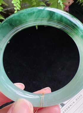 圆条52圈口缅甸天然A货老坑种玉镯平洲翡翠手镯精选编号068D0420E