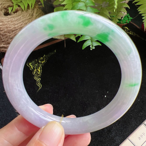 圆条55圈口缅甸天然A货老坑种玉镯平洲翡翠手镯精选编号051D0408E