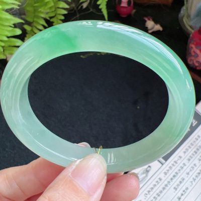 贵妃56圈口缅甸天然A货老坑种翡翠手镯玉镯子平洲直供047D0128