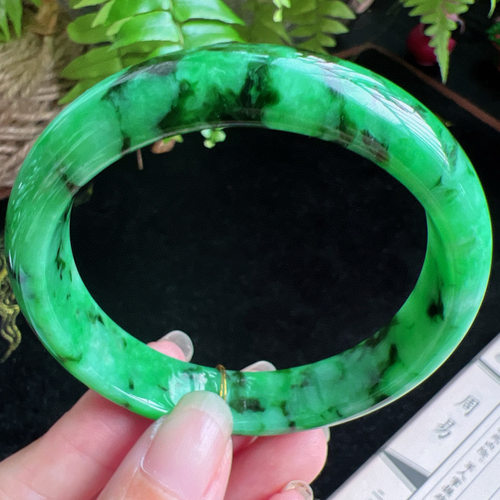 56圈口缅甸天然A货老坑种玉镯平洲翡翠手镯精选编号062D0331E