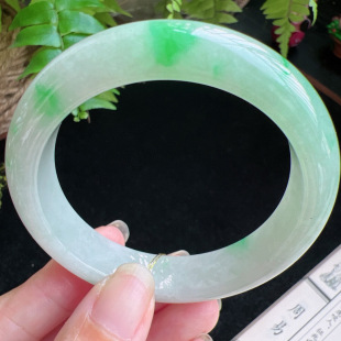 54圈口缅甸天然A货老坑种玉镯平洲翡翠手镯精选编号051D0325