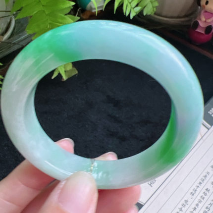 50圈口缅甸天然A货老坑种翡翠手镯玉镯子平洲翡翠手镯精选
