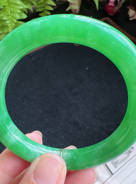 圆条54圈口缅甸天然A货老坑种翡翠手镯玉镯子平洲直供099D0128