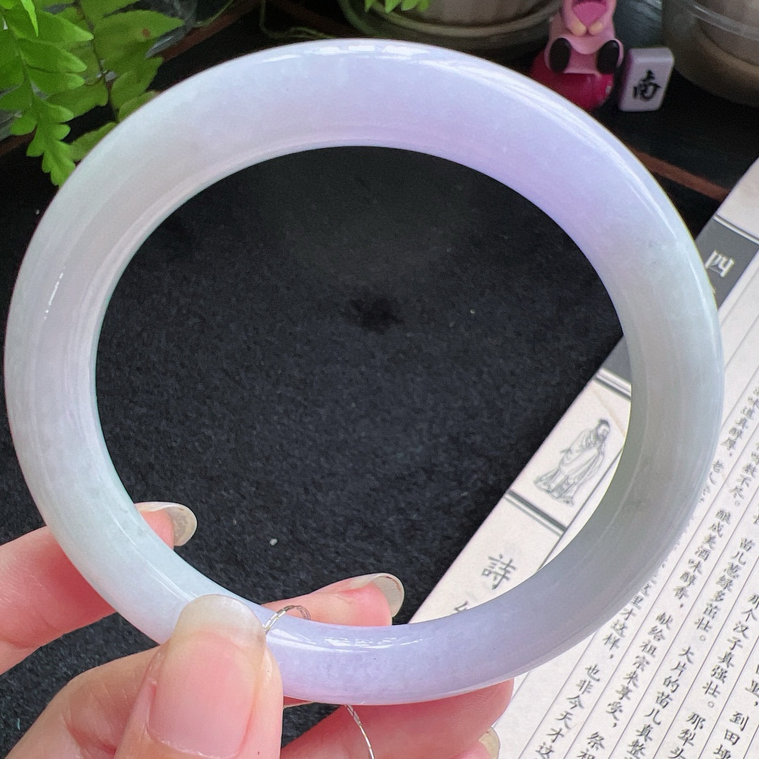 圆条60圈口缅甸天然A货老坑种翡翠手镯玉镯子平洲翡翠手镯精选