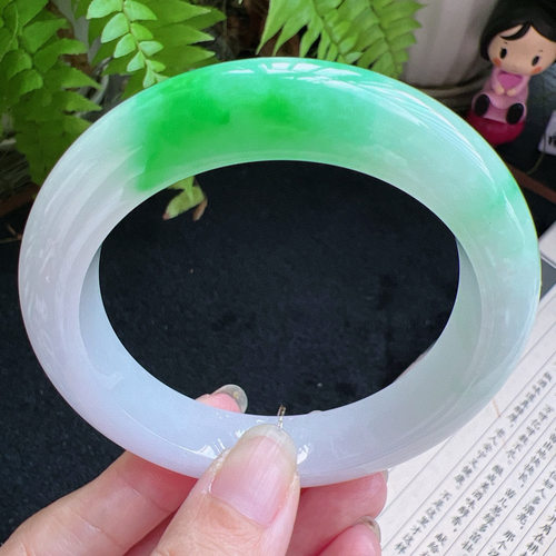 正圈58圈口缅甸天然A货老坑种翡翠手镯玉镯子平洲直供047D0128