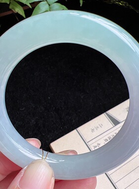 圆条52圈口缅甸天然A货老坑种玉镯平洲翡翠手镯精选编号099D0415E