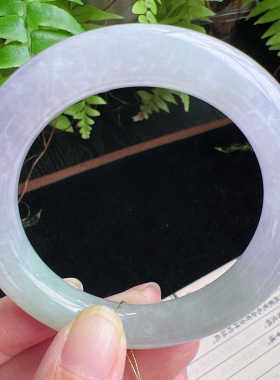 圆条54圈口缅甸天然A货老坑种玉镯平洲翡翠手镯精选077D0310E