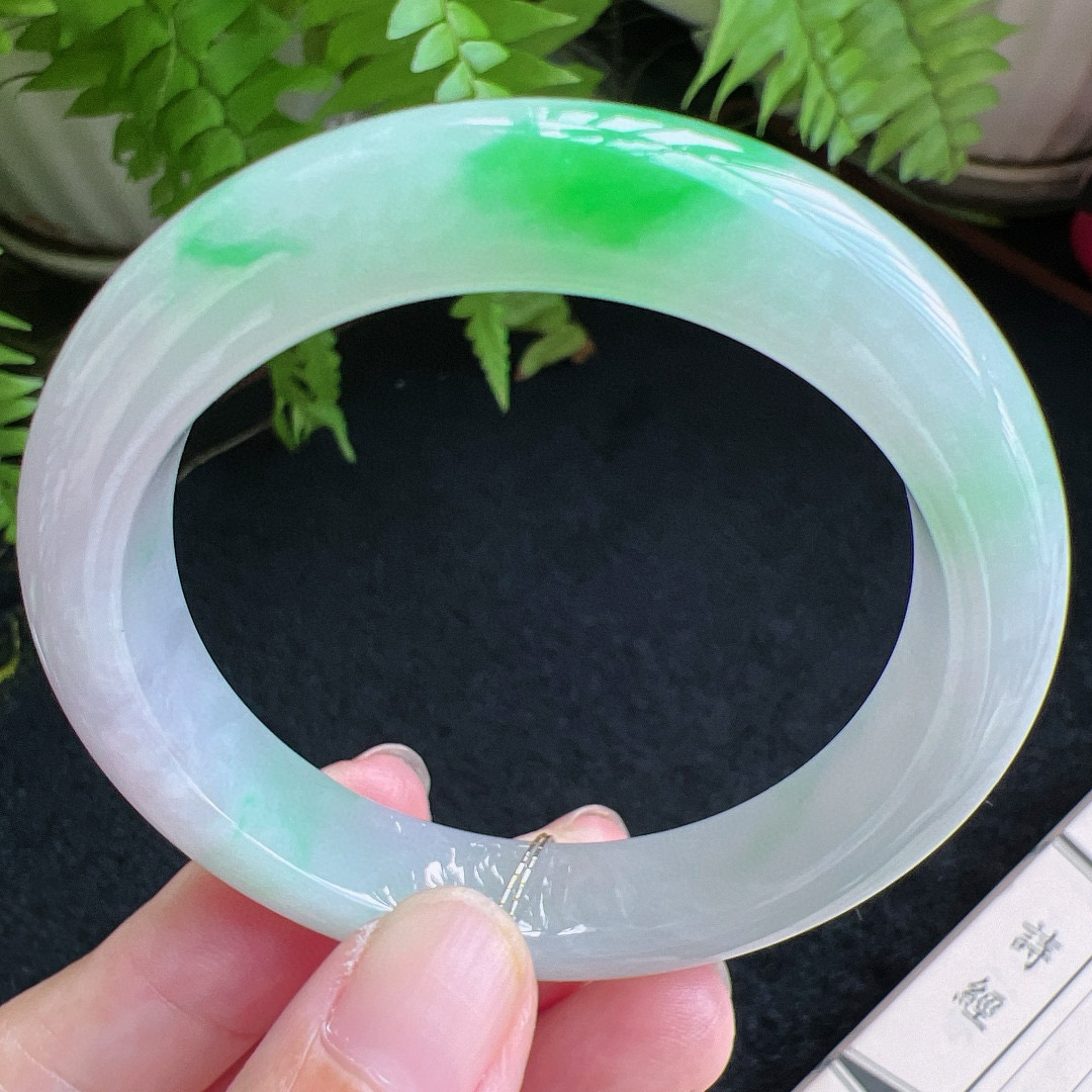 50圈口缅甸天然A货老坑种翡翠手镯玉镯子平洲翡翠手镯精选