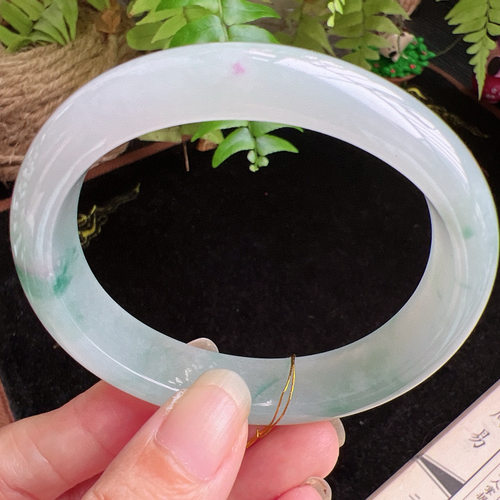 贵妃60圈口缅甸天然A货老坑种玉镯平洲翡翠手镯精选编号048D0403E