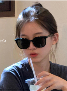 偏光方形复古女黑框太阳眼镜