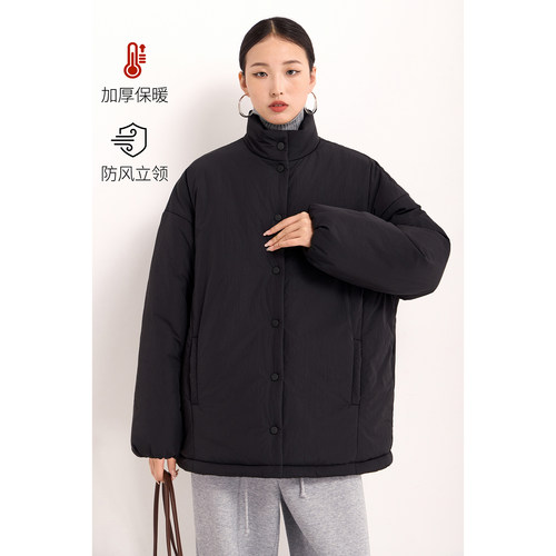 加厚保暖立领短款宽松棉服棉衣