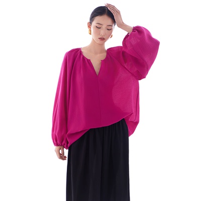 cr火龙果松弛感长袖上衣宽松罩衫