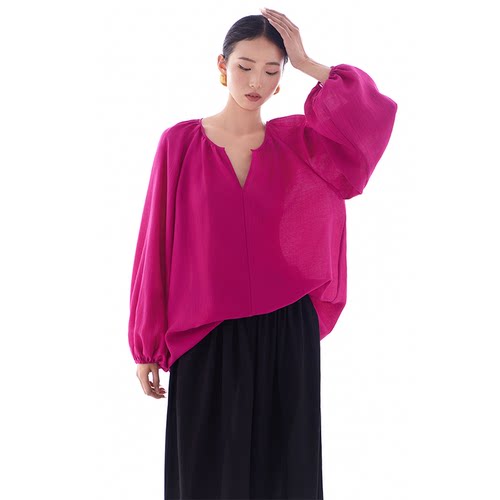 cr火龙果松弛感长袖上衣宽松罩衫