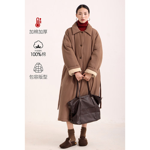 CR加厚棉服夹棉保暖中长款棉袄