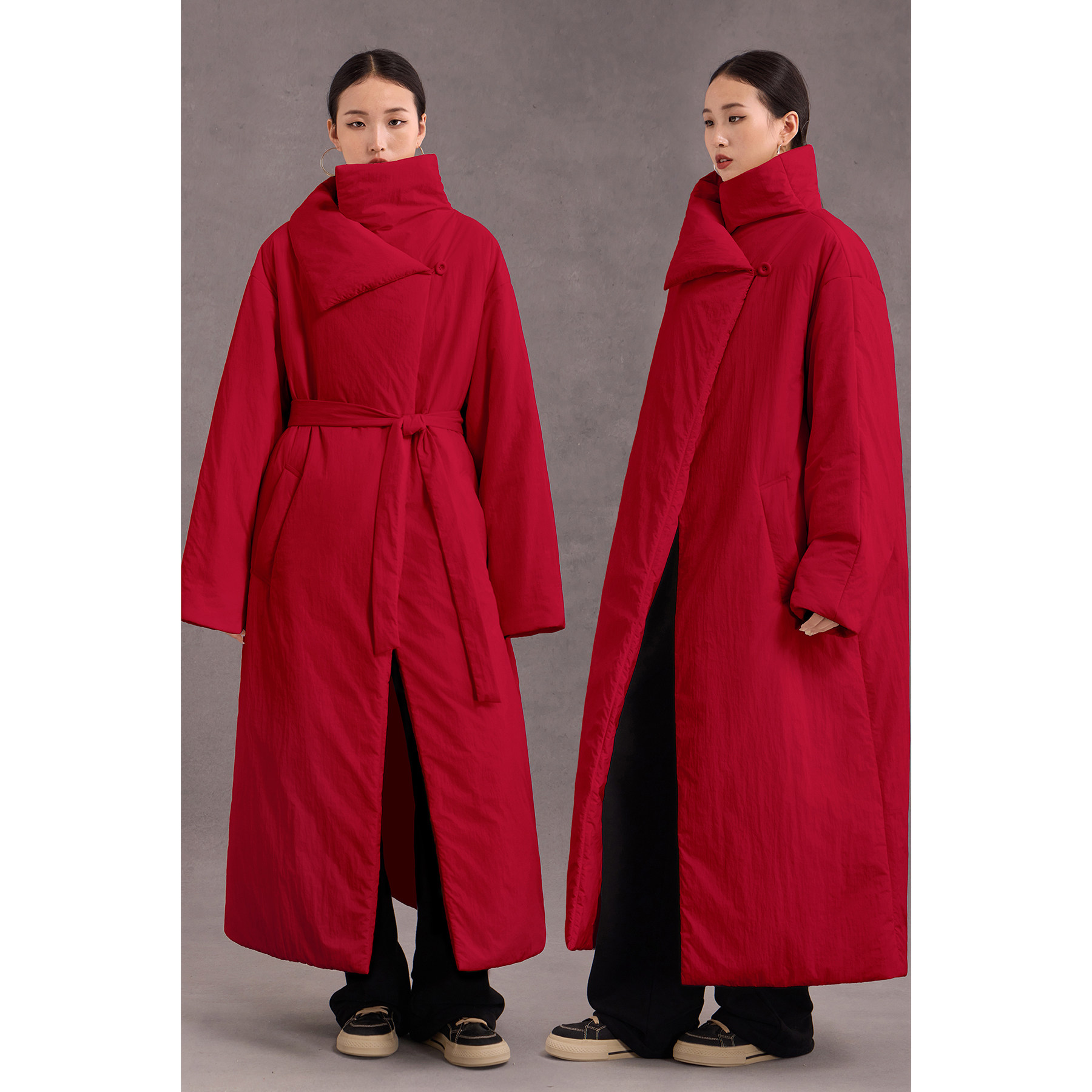 红色棉服2026新款棉衣女立领夹棉加厚保暖外套棉袄冬季宽松大被子
