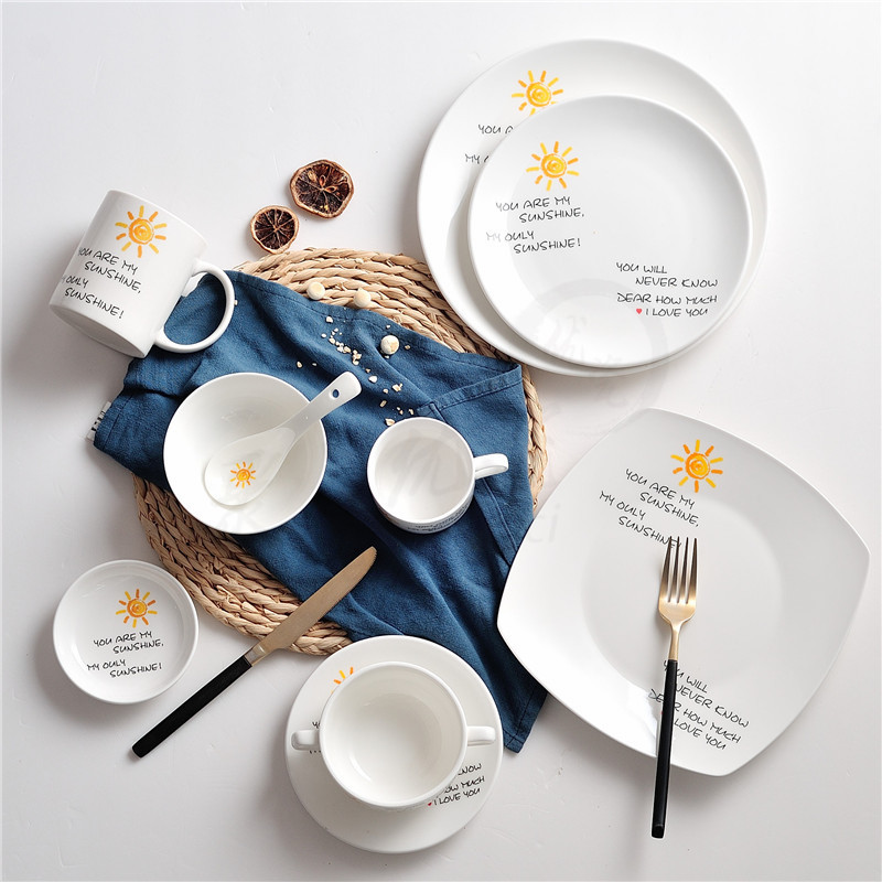 Zakka creative household dish fresh bowl water cup