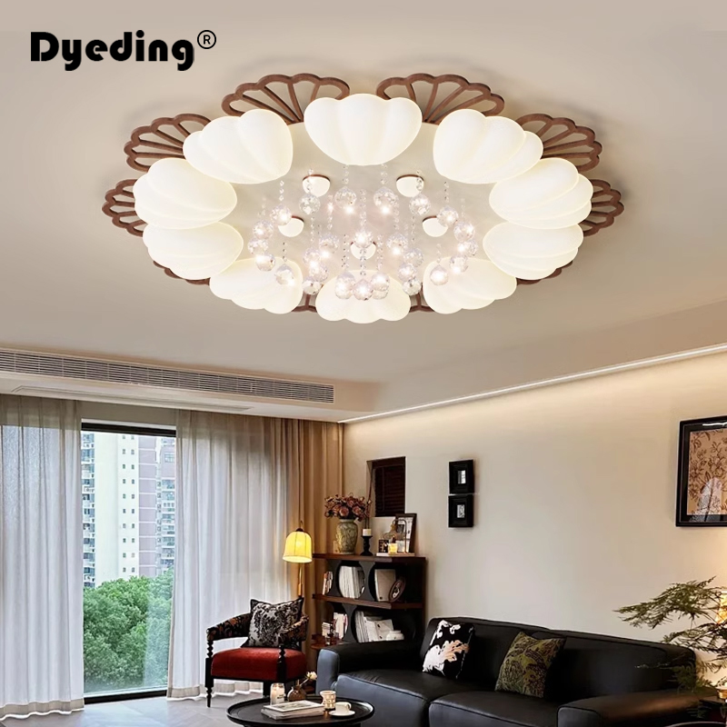 客厅吸顶灯法式覆古2025新款中古风卧室设计师全光谱创意水晶灯具