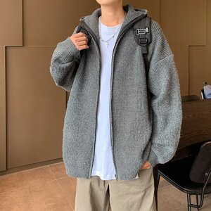 MA694-P55高级感拉链毛衣连帽开衫图片