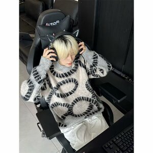 MA593-P62秋冬新款无限绳索提花渐变色圆领长袖毛衣 男女同款图片