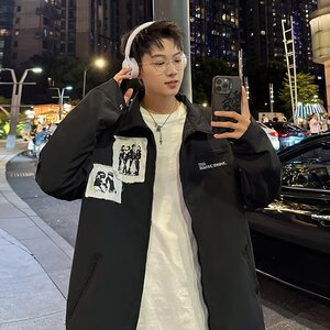 MA533-P63美式复古小牛津复合工装夹克男女宽松休闲外套潮图片