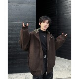MA706-P90美式秋冬季380克加厚格子连帽棉服复古街头拉链上衣外套，男装夹克，星座1611A