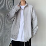 MA636-P65痞帅立领针织开衫外套新款慵懒风宽松休闲毛衣潮，男装针织衫/毛衣，星座1611A