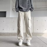 MA615-P40美式高街工装裤高级大口袋松紧腰暗纹宽松休闲裤，男装休闲裤，星座1611A