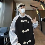 MA671-P60羊角扣毛呢夹克立领春秋宽松外穿长袖水洗常规款棒球领，男装夹克，星座1611A