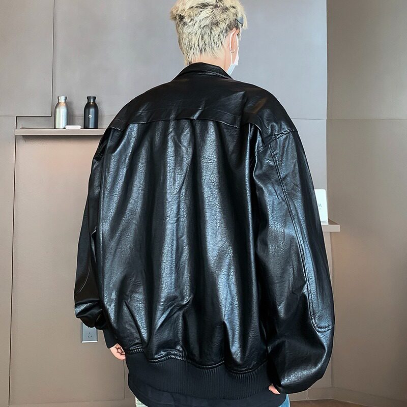 MA455-P70小众机车复古立领设计皮衣夹克男女短款pu皮外套百搭潮,男装夹克,星座1611A