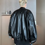 MA455-P70小众机车复古立领设计皮衣夹克男女短款pu皮外套百搭潮，男装夹克，星座1611A