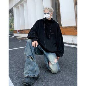 MA445-P55华棉复合斜拉链卫衣图片