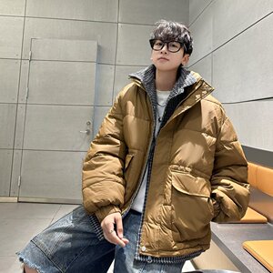 MA711-P88潮牌假两件棉服冬季潮流痞帅工装棉衣新款男士冬装外套图片