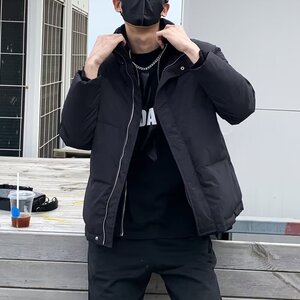 MA618-P90纯色假两件短款棉衣冬季痞帅宽松加厚保暖立领棉服图片