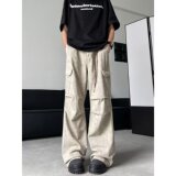 MA343-P60美式水洗纯棉复古直筒休闲裤宽松百搭长裤带吊坠，童装裤子，星座1611A