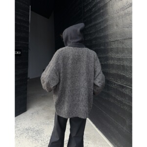 MA736-P63黑灰色连帽毛衣开衫款秋冬高级感穿搭cleanfit针织外套图片