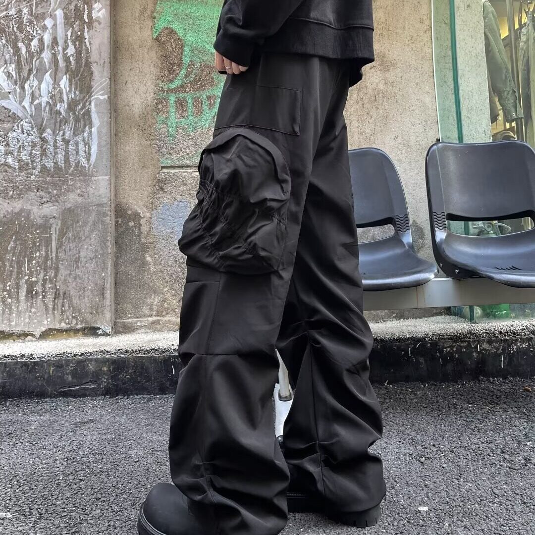 MA673-P50美式复古褶皱多口袋工装裤高街机能宽松休闲裤,男装休闲裤,星座1611A