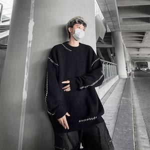 MA491-P53鹿毛绒日系复古慵懒男宽松厚实情侣针织衫毛线衣图片
