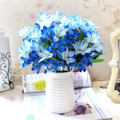 迷你小百合仿真花花瓶摆件家居花束田园装 饰花客厅餐桌花艺假花