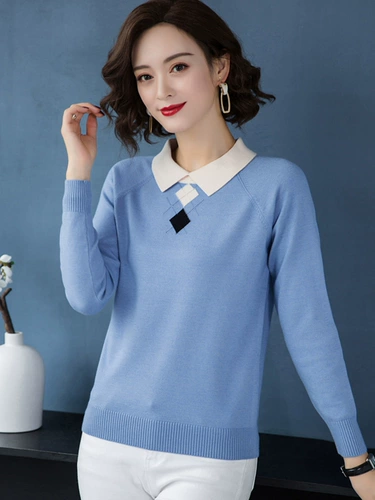 Кукла, свитер, демисезонная зимняя трикотажная модная осенняя утепленный лонгслив, кукольный воротник, коллекция 2023, в западном стиле