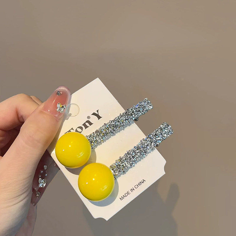 韩系圆珠闪钻发夹女2026新款高级感一字鸭嘴夹侧边夹碎发刘海夹子,饰品/流行首饰/时尚饰品新,发饰,淘宝优惠券,粉丝福利购,淘宝优惠卷