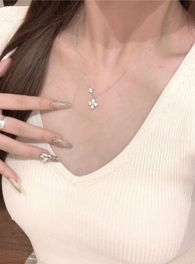 「双生四叶草」项链女轻奢小众