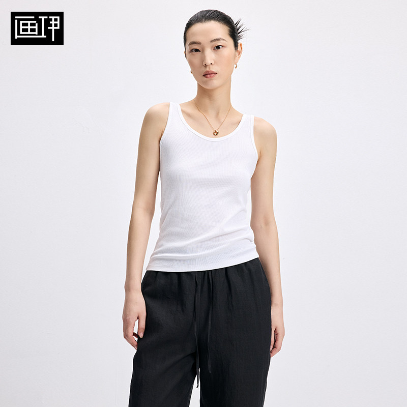 画伊2026春夏修身圆领基础款背心女显瘦外穿内搭工字吊带6CBX5005图片